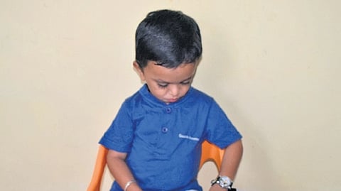 Safaru Sanath Kumar appeared for the SSA Board exam offline using a Chromebook and printed his typed answer sheets for evaluation.