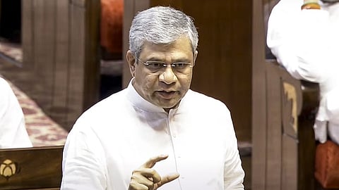 Union Railways Minister Ashwini Vaishnaw speaks in the Rajya Sabha during the Budget sess