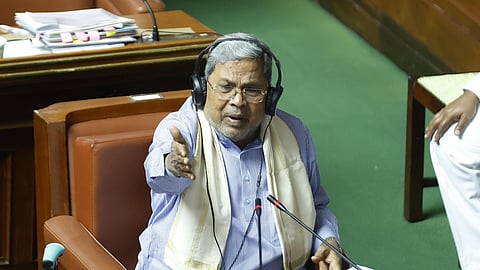 Chief Minister Siddaramaiah at assembly session on Monday.