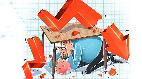 Stock market crash illustration