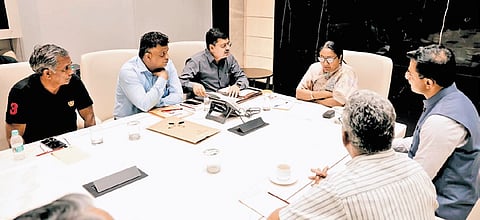 GSTA VP Rajbir Chhikara and GS Ajay Veer Yadav with CM Rekha Gupta.