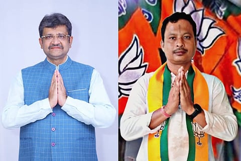 BJP MLA Parag Shah from Ghatkopar East (L) BJP MLA from West Bengal's Indus Nirmal Kumar Dhara