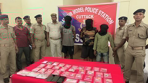 The accused along with the valuables seized from them