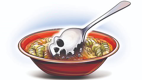 Leftover food from a feast as part of Holi celebrations was sent to the illegally run hostel.