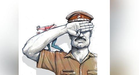 The victim alleging that the cops were treating them like offenders instead of victims.