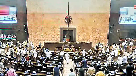 MPs during the Budget session of Parliament in New Delhi on Thursday