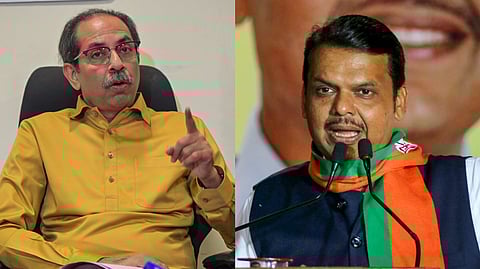 Shiv Sena (UBT) chief Uddhav Thackeray (L), Maharashtra Chief Minister Devendra Fadnavis.