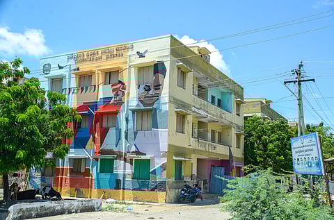 The residents of the Rajiv Gandhi Nagar houses built by the Tamil Nadu Urban Habitat Development Board at Gomezpuram receive eviction notices.