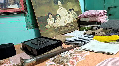 Ustad Bismillah Khan's shehnai is pictured in a room of his native village, in Varanasi, Saturday, March 15, 2025.