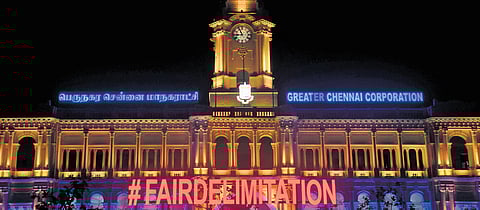 Rippon Buildings on Friday sported TN’s hashtag on alleged delimitation