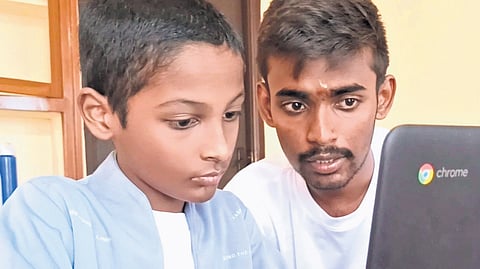 Rajesh, a 9-yr-old autistic student from Kankipadu Government Primary School, is learning junior python coding at the school’s Bhavitha Centre.