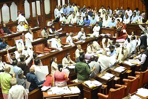 Chief Minister Siddaramaiah at Council at Vidhana Soudha in Bengaluru on Friday.