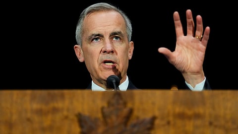 Prime Minister Mark Carney holds a press conference following the First Ministers Meeting at the National War Museum on Friday, March 21, 2025.