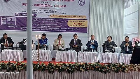 Supreme Court judges visited Manipur on Saturday and met relief camp inmates, expressing optimism that peace would soon return.