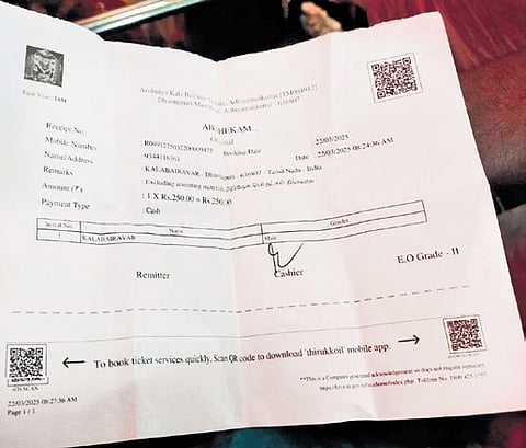 As per rules, the charge for abhishekam is Rs 250. If devotees want to give money to the priest, it is fine as it is their choice.