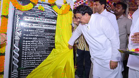 Dr. Pemmasani Chandrasekhar, Civil Supplies Minister Nadendla Manohar, MLC Alapati Rajendra Prasad laid foundation stone for the construction of Kollipara bridge in Tenali constituency on Sunday.