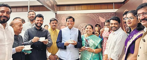 Union Minister Piyush Goyal opens Araku Coffee stall in parliament