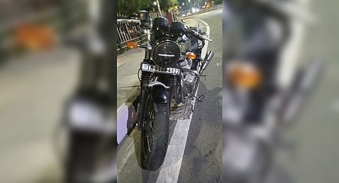 The bike on which the students were riding.