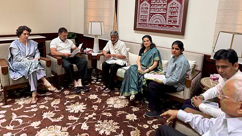 Rahul Gandhi meeting a delegation of civil society groups and activists who raised concerns about the Digital Personal Data Protection Act, particularly its impact on the scope of the RTI Act.