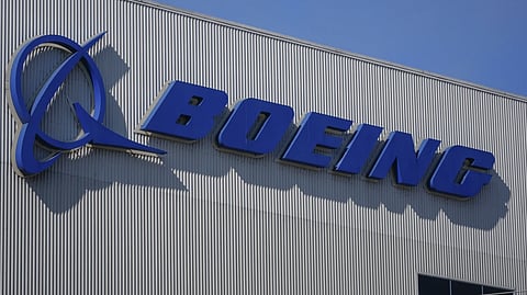 The Boeing logo is displayed at the company’s factory, Sept. 24, 2024, in Renton, Wash.