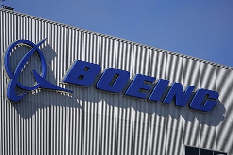 The Boeing logo is displayed at the company’s factory, Sept. 24, 2024, in Renton, Wash.
