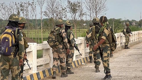 Army jawans during the 4th day of their search operation in the Hiranagar sector area, in Kathua district, Wednesday.