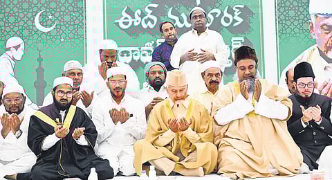 CM Nara Chandrababu Naidu during Iftar organised by the state government on Thursday.