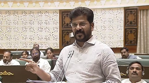 CM Revanth Reddy addressing during an assembly session