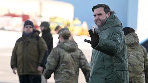 Vice President JD Vance arrives at Pituffik Space Base in Greenland.
