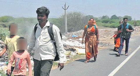 Workers had no choice but to embark on a three-day trek via Senji-Chetpet road