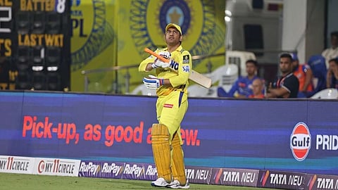 CSK's MS Dhoni during an IPL match.