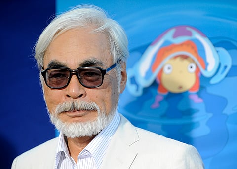 Hayao Miyazaki of Japan, director of the animated film "Ponyo," poses at a special screening of the film in Los Angeles on July 27, 2009.