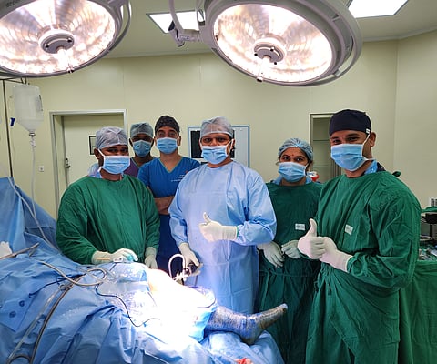 Dr Sarthak Patnaik with his team