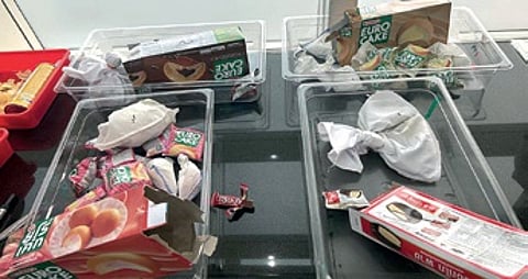 The cake packets in which the animals were packed