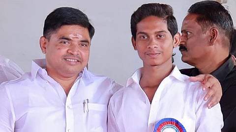 Palayamkottai area secretary Anton Chelladurai's son Alwin. (Right)