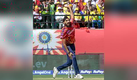 Arshdeep Singh in action during an IPL match with the Punjab Kings.