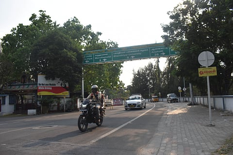 Vehicles ply on the Lawley road in Coimbatore, where the State Highways Department had proposed a flyover at the Lawley Road Junction.