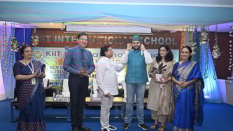 KIIT and KISS founder Achyuta Samanta and others at the World Autism Awareness Week programme.