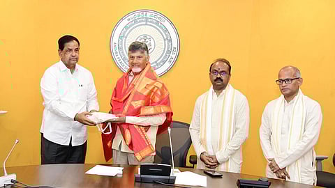 CM Nara Chandrababu Naidu during a review meeting on TTD on Wednesday.
