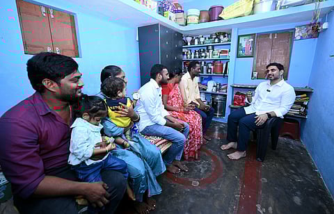 Minister for HRD and IT Nara Lokesh handed over permanent land titles to underprivileged families living on government land in the Mangalagiri constituency on Thursday.