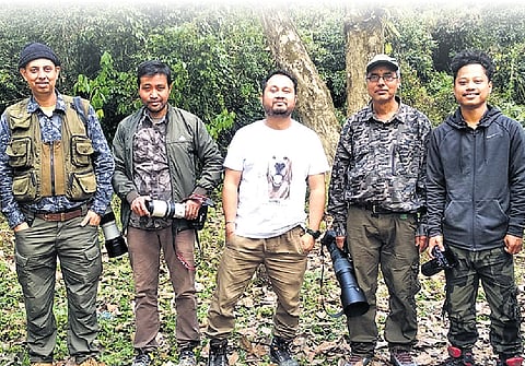College teacher Rajib Rudra Tariang (extreme left) along with his team members