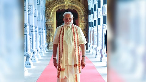 Prime Minister Narendra Modi at
Sri Arulmigu Ramanathaswamy Temple in Rameswaram
