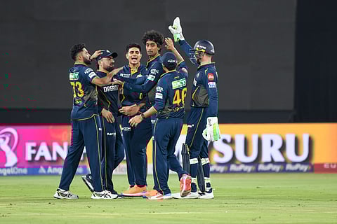 Sai Kishore (third from right) picked up two wickets for his franchise on Saturday. He now has eight wickets for the season already