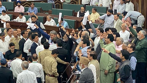 Chaos in Jammu & Kashmir assembly as Speaker disallows debate on Waqf Amendment Bill.
