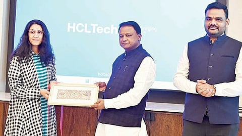 CM Mohan Majhi meets HCLTech chairperson Roshni Malhotra in New Delhi on Monday