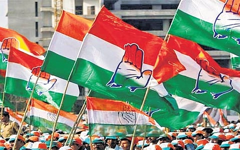 Representative image of Congress flags.