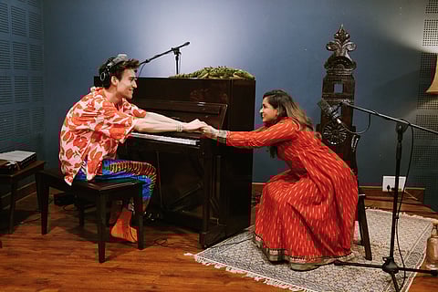 Jacob Collier (left) with Varijashree Venugopal at The Blue Room