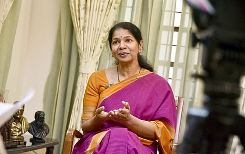 DMK Dy General Secretary and MP M Kanimozhi.