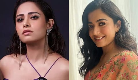 Bollywood actress Nushrratt Bharuccha(L) and Rashmika Mandanna (R).