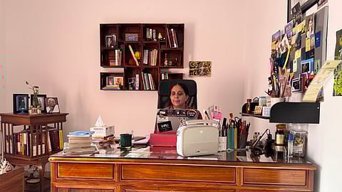 Anuradha Vijayakrishnan at her writing desk